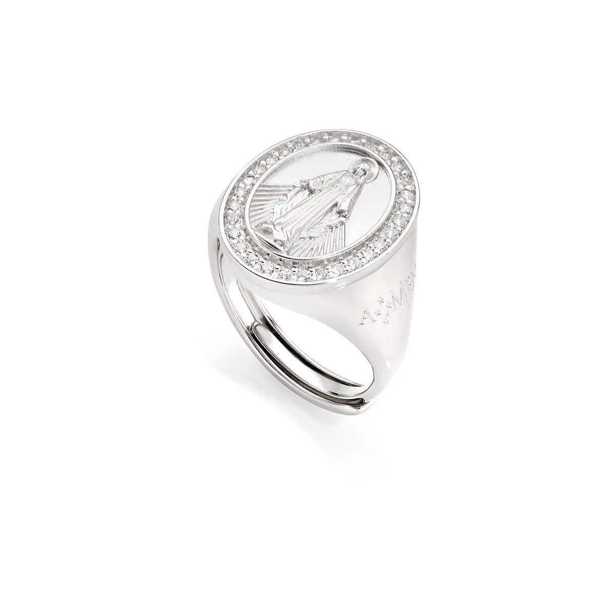Anello Miracolosa con Zirconi Bianchi AMEN